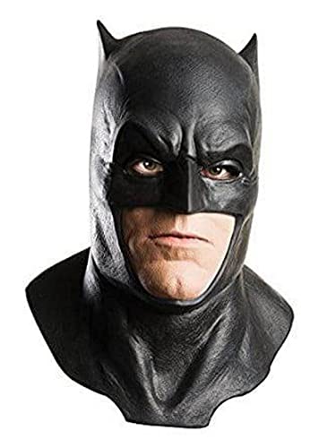 Rubies Adult Batman V Superman: Dawn of Justice Batman Foam Latex Mask With Cowl Costume Accessory, Black, One Size US