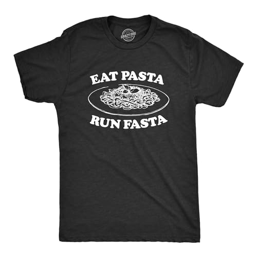 Mens Eat Pasta Run Fasta Tshirt Funny Workout Fitness Top Italian Pride Sayings Mens Funny T Shirts Food T Shirt for Men Funny Fitness T Shirt Novelty Tees Black M