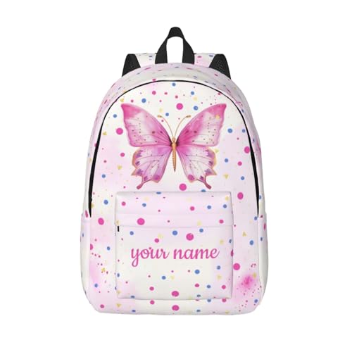 Custom Backpack Personalized Butterfly Backpack with Name, Customized Casual Travel Backpack Gifts for Men Women