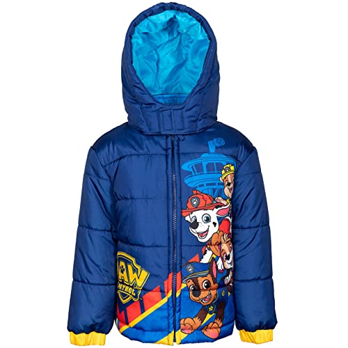 Paw Patrol Chase Marshall Rubble Toddler Boys Winter Coat Puffer Jacket Navy 5T