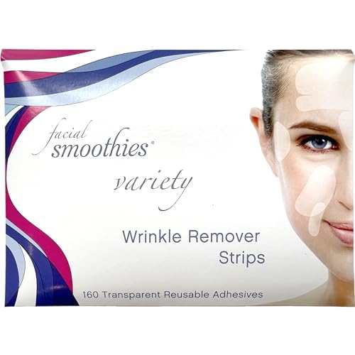 Facial Smoothies VARIETY Wrinkle Remover Strips, 160 anti wrinkle patches in 6 shapes