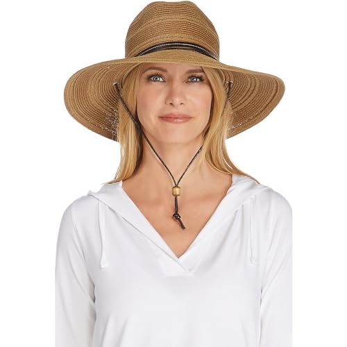 Coolibar UPF 50+ Women's Tempe Sun Hat - Sun Protective (One Size- Brown)