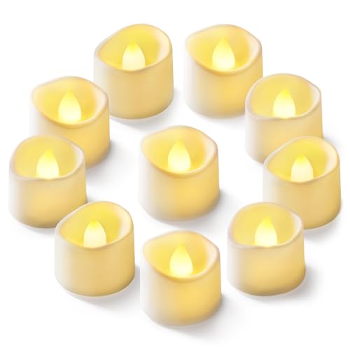 Homemory 12-Pack Flameless LED Tea Lights Candles Battery Operated, 200+Hour Fake Electric Candles TeaLights for Votive, Aniversary, Wedding Centerpiece Table Decor, Funeral, Halloween, Christmas