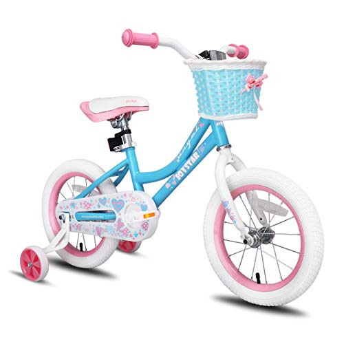 JOYSTAR 16 Inch Girls Bike Toddler Bike for 4 5 6 7 Years Old Girl 16' Kids Bikes for Ages 4-7 yr with Training Wheels and Basket Children's Bicycle in Blue