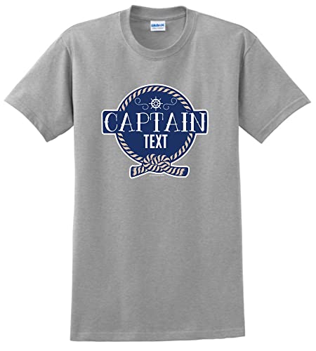 Personalized T-Shirt Nautical Gifts Personalized Boat Captain Sailing Boating Custom T-Shirt Medium SpGry Sport Grey