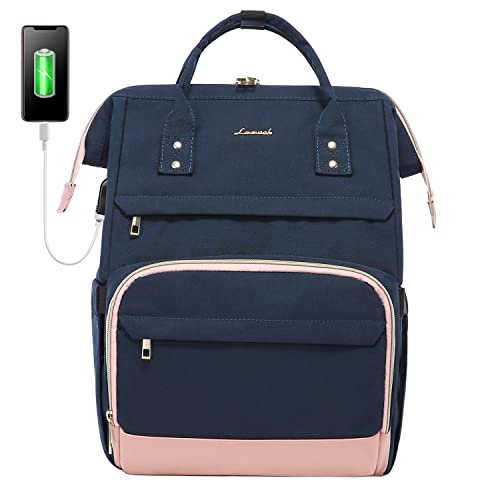 LOVEVOOK Laptop Backpack for Women 17-Inch Travel Backpack Purse Large Capacity Work Backpack Airline Approved Nurse Teacher Bag Waterproof Casual Daypack College Backpack