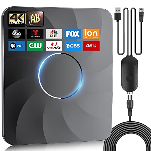 2024 Newest TV Antenna Indoor, 900+ Miles Range Digital TV Antenna for Local Channels with Amplifier and Signal Booster, Highest Rated HD Antenna for TV Outdoor for Smart TV and Old TVs Support 4K