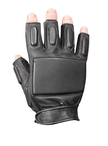 Black Fingerless Tactical Rapelling Gloves - M