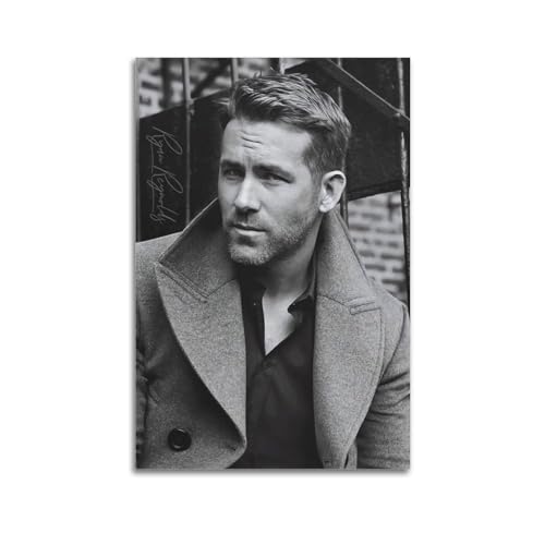 Ryan Reynolds Famous Actor Poster Photo Poster Celebrity Canvas Wall Art Canvas Print Poster Home Bedroom Office Living Room Decor Canvas Family Bedroom Decor Gift 12x18inch(30x45cm) Unframe-style