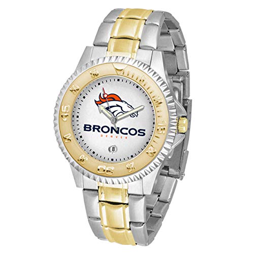Game Time Denver Broncos Men's Watch - NFL Two-Tone Competitor Series, Officially Licensed