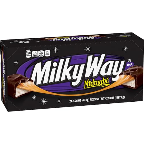 MILKY WAY Candy Midnight Dark Chocolate Bars Bulk Pack, Full Size, 1.76 Bar (Pack of 24)