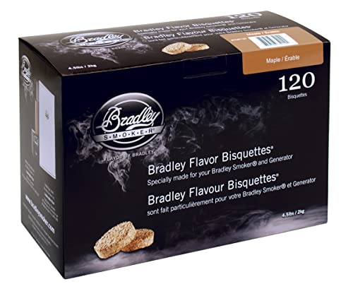 Bradley Smoker Bisquettes for Grilling and BBQ, Maple Special Blend, 120 Pack
