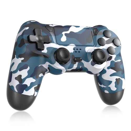 FASIGO PS4 Controller Wireless with Charge Cable, Compatible with PS4/Pro/Slim & PC - Camo Blue