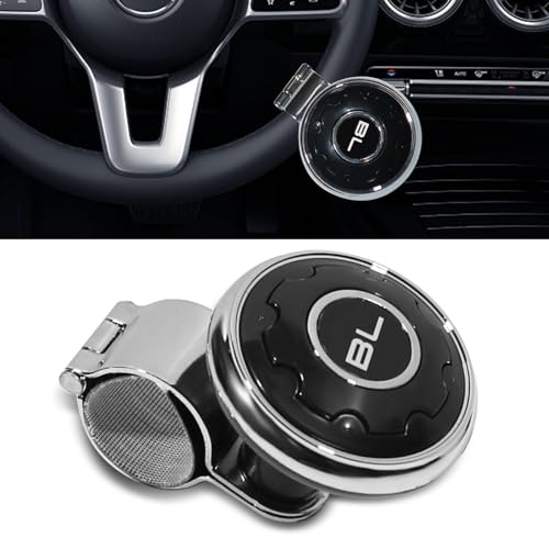 Ouzorp 1PCS Steering Wheel Spinner Ball Knob-Power Handle Spinner, Steering Wheel Accessory Universal fit for All Cars, Trucks, Tractors, Boats, Golf Carts, Suicide Power Handle Accessory (Black)