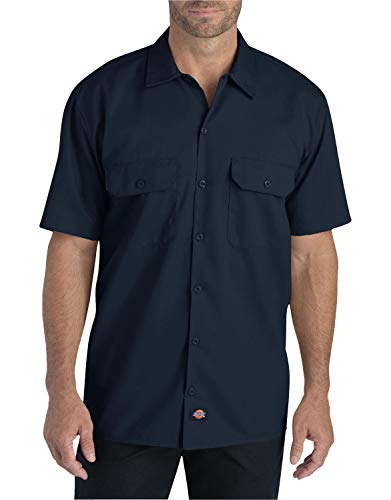 Dickies Men's Big and Tall Short-Sleeve Work Shirt, Dark Navy, 3X-Large