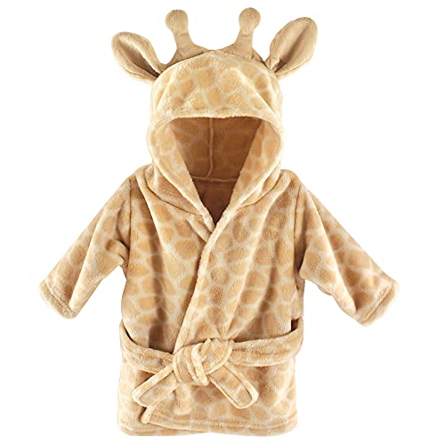 Hudson Baby Unisex Baby Plush Animal Face Bathrobe, Giraffe, 0-9 Months