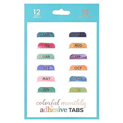 Erin Condren Designer Accessories - Monthly Adhesive Tabs, Colorful (Set of 12)