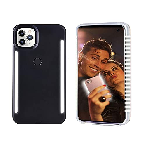 GSRYPC LED Light up case for iPhone 14 pro max,LED Illuminated Selfie Light[Rechargeable],Great for a Bright Selfie Light Up Case Cover (for iPhone 14 pro max-Black)