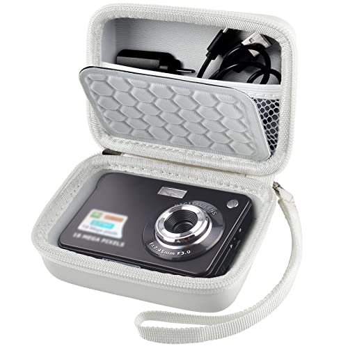 Carrying & Protective Case for Digital Camera, AbergBest 21 Mega Pixels 2.7' LCD Rechargeable HD/Kodak Pixpro/Canon PowerShot ELPH 180/190 / Sony DSCW800 / DSCW830 Cameras for Travel - White