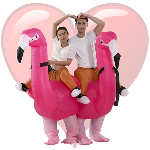RHYTHMARTS Inflatable Costume Flamingo Costumes Inflatable Halloween Costumes Blow up Flamingo Cotume for Adult Valentine's Day, 1 Pcs