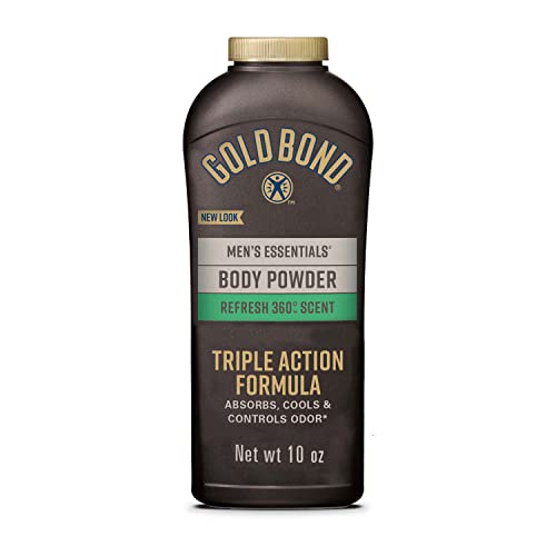 Gold Bond Men's Essentials Talc-Free Body Powder, 10 oz., Refresh 360 Scent, Wetness Protection