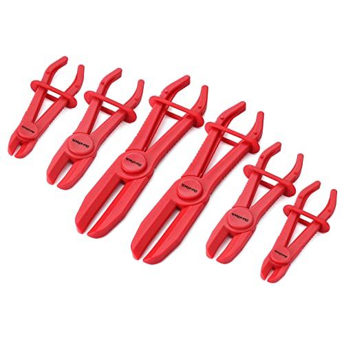 DURATECH 6-Piece Hose Pinch Clamp Pliers, Pinch Pliers, Line Clamp Pliers Set for Flexible Hoses Fuel Hoses Gas Lines Brake Hoses Radiator Hoses