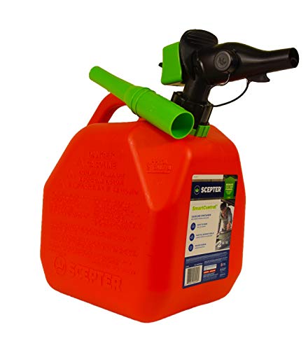 Scepter FR1G252 Fuel Container with Spill Proof Smart Control Spout with Bonus Funnel, Red Gas Can, 2 Gallon