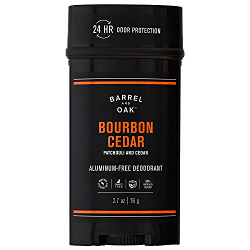 Barrel and Oak - Aluminum-Free Deodorant, Deodorant for Men, Essential Oil-Based Scent, 24-Hour Odor Protection, Cedarwood & Bourbon Aroma, Gentle on Sensitive Skin, Vegan (Bourbon Cedar, 2.7 oz)