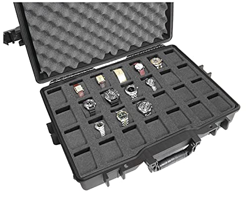 Case Club 28 Watch Carry Case - Organize & Protect Your Watch Collection in a Heavy Duty, Waterproof, Travel & Storage Case - For Men's & Women's Watches of Various Sizes in a Padlockable Display Box