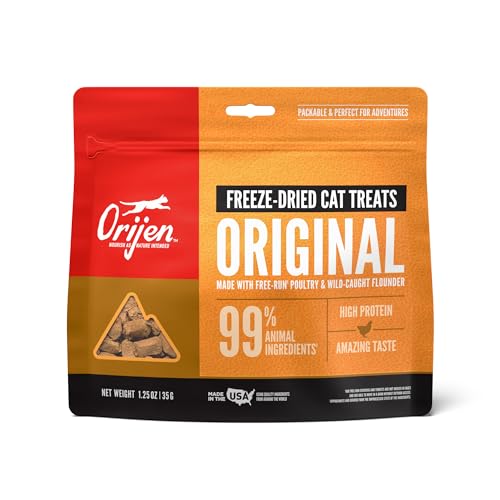 ORIJEN Original Freeze Dried Cat Treats, Grain Free Treats for Cats, Raw Animal Ingredients, 1.25oz