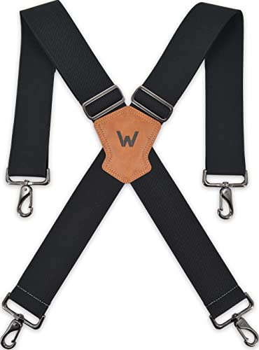 WELKINLAND 2Inch-Wide Full Elastic suspenders, Heavy Duty suspenders, Men's suspenders, Work suspenders, Work suspenders for men, Suspenders with hooks, Suspenders for men heavy duty