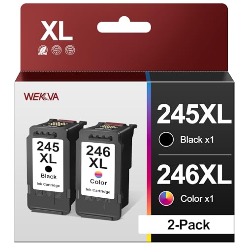 245XL 246XL Combo Pack Replacement for Canon Ink Cartridges 245 and 246 245XL 246XL Works with Canon Pixma MX490 MX492 MG2522 MG3022 MG2520 TS3100 TS3122 TS3300 TS3322 TR4522 (1 Black,1 Tri-Color)