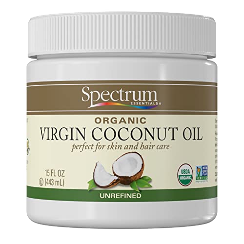 Spectrum Essentials Organic Virgin Coconut Oil, Unrefined, 15 Oz (Packaging May Vary)