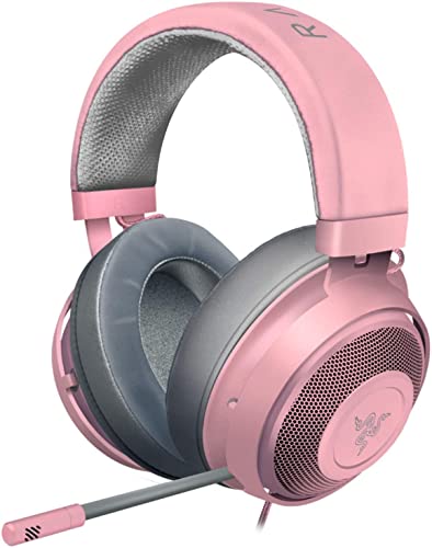 Razer Kraken Quartz Edition - Gaming Headphones for PC, PS4, Xbox One and Switch with 50 mm Drivers and Cooling Gel-Infused Cushions - Pink