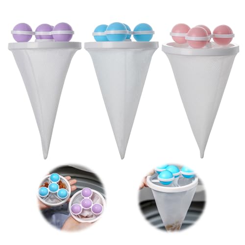 3pcs Floating Hair Filtering Mesh Removal, 2024 New Lint Catcher for Washing Machine Wool Device, Reusable Washing Machine Hair Filter Cleaning Mesh Bag Pet Dog Cat Hair Remover for Laundry (Colorful)