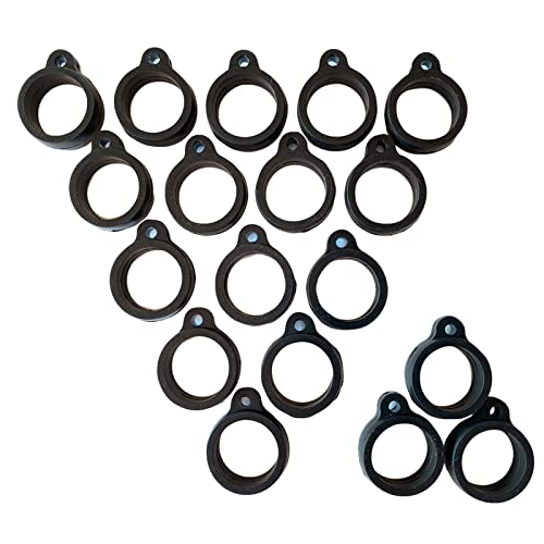 ZAOIIZ 18PCS Anti-Lost Silicone Rubber Rings Band Holder Multipurpose Adjustable Cases Necklace Lanyard Replacement Pendant Carrying Kit for Pens, Suitable for External Diameter 13-24mm (Black)