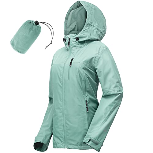 33,000ft Packable Rain Jacket Women Lightweight Waterproof Raincoat with Hood Cycling Bike Jacket Windbreaker