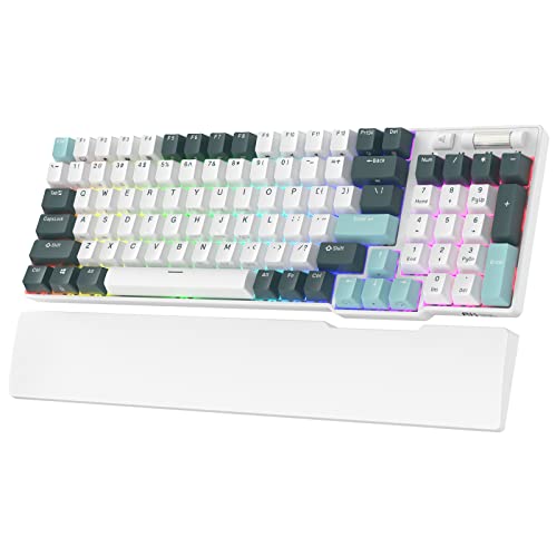 RK ROYAL KLUDGE RK96 RGB Limited Ed, 90% 96 Keys Wireless Triple Mode BT5.0/2.4G/USB-C Hot Swappable Mechanical Keyboard w/Wrist Rest, Software Support & Massive Battery, RK Yellow Switch