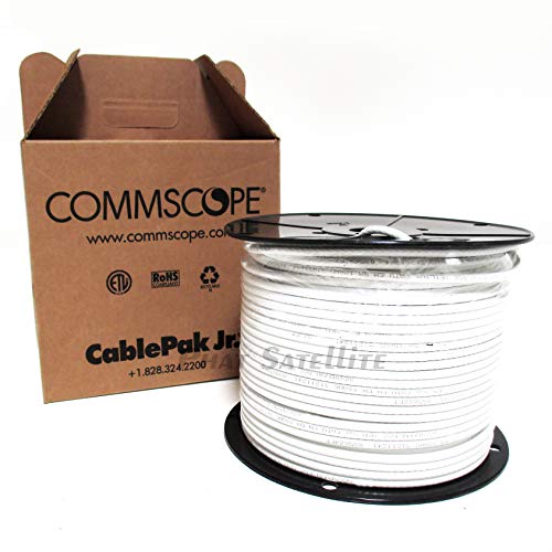 CommScope F677TSVV RG 6 Type 77% Braid Trishield Video Coaxial Cable White Jacket 500 ft Made in USA