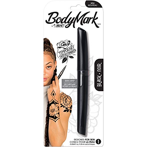Bic BodyMark Temporary Tattoo Markers, black, 0.04 Fl Oz