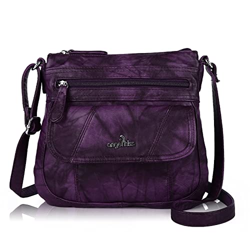 Angel Kiss Crossbody Bags for Women PU Leather Shoulder Handbag Ladies Purses and Handbag with adjustable Strap