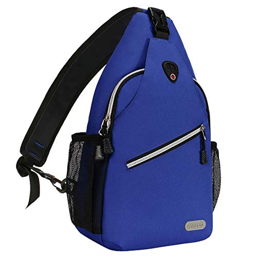 MOSISO Rope Sling Backpack (Up to 13 inch), Multipurpose Crossbody Chest One Shoulder Outdoor Travel Hiking Daypack, Royal Blue