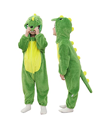 TONWHAR Kids' And Toddlers' Infant Tiger Dinosaur Animal Fancy Dress Costume Outfit Hooded Romper Jumpsuit (3.5-4.5 Years)