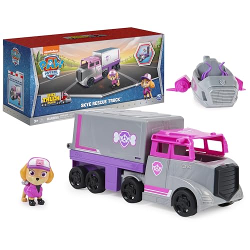 PAW Patrol, Big Truck Pup’s Skye Transforming Toy Trucks with Collectible Action Figure, Kids Toys for Ages 3 and up