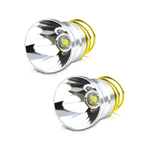 2 Pack LED Flashlight Replacement Bulb, Single Lighting Mode White Light, 10W, 26.5mm, Drop-in P60 Design Module for All Surefire Hugsby C2 G2 Z2 6P 9P G3 S3 D2 Ultrafire 501B 502B