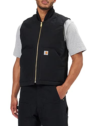 Carhartt Men's Arctic-Quilt Lined Duck Vest (Regular and Big & Tall Sizes), Black, Medium