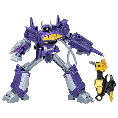 Transformers Toys EarthSpark Deluxe Class Shockwave Action Figure, 5-Inch, Robot Toys for Kids Ages 6 and Up