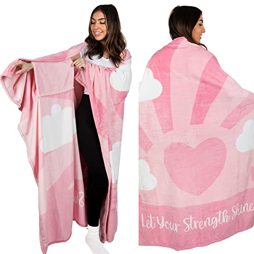 Wearable Blanket Cape with Sleeves - Cozy Wearable Blankets for Women and Men - Mothers Day Gifts for Wife, Gifts for Her, Gifts for Girlfriend, Birthday Gifts for Women Who Have Everything Heart Pink