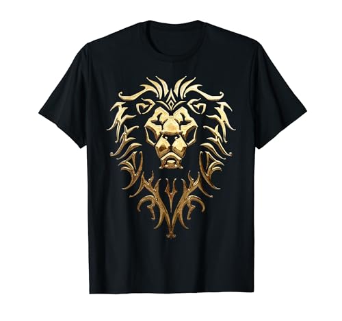 Warcraft Gaming Logo Alliance Metallic-Crest Epic Gamer T-Shirt