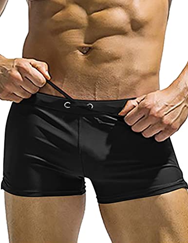 COOFANDY Mens Quick Dry Lightweight Square Leg Cut Trunks Swimwear (with Swim Cap)